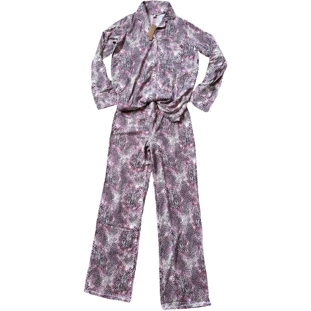 SKIMS NWT Women’s Long Sleep Set Bloom Mini Multi Animal Print - Picture 2 of 6